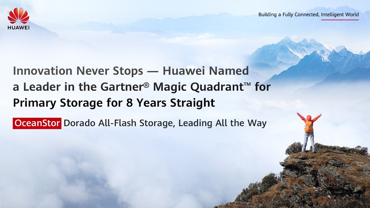 Huawei Named a Leader in the Gartner® Magic QuadrantTM for Primary Storage for 8 Years Straight